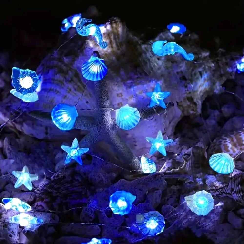 NWT SEASHELL FAIRY LIGHTS * STRING LIGHTS * SEASHELLS